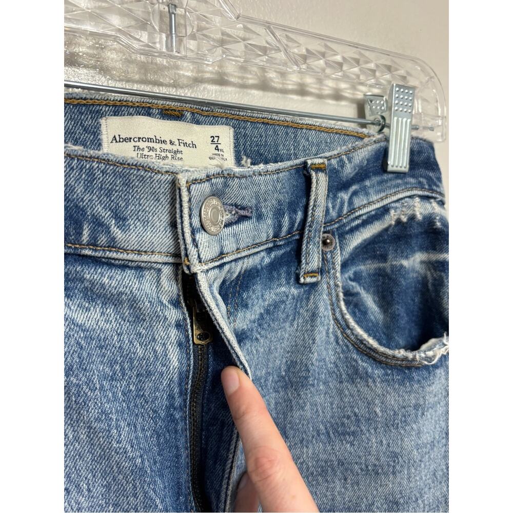 Abercrombie 90s Straight Ultra High Rise Jeans - Size 4/27 XL Curve Love - Picture 4 of 6